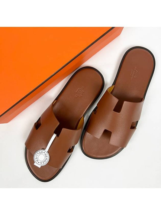 Izmir Leather Slippers Gold - HERMES - BALAAN 2