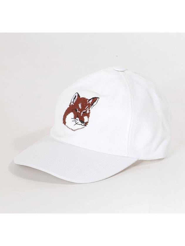 Large Fox Head Embroidered 6P Ball Cap White - MAISON KITSUNE - BALAAN 3