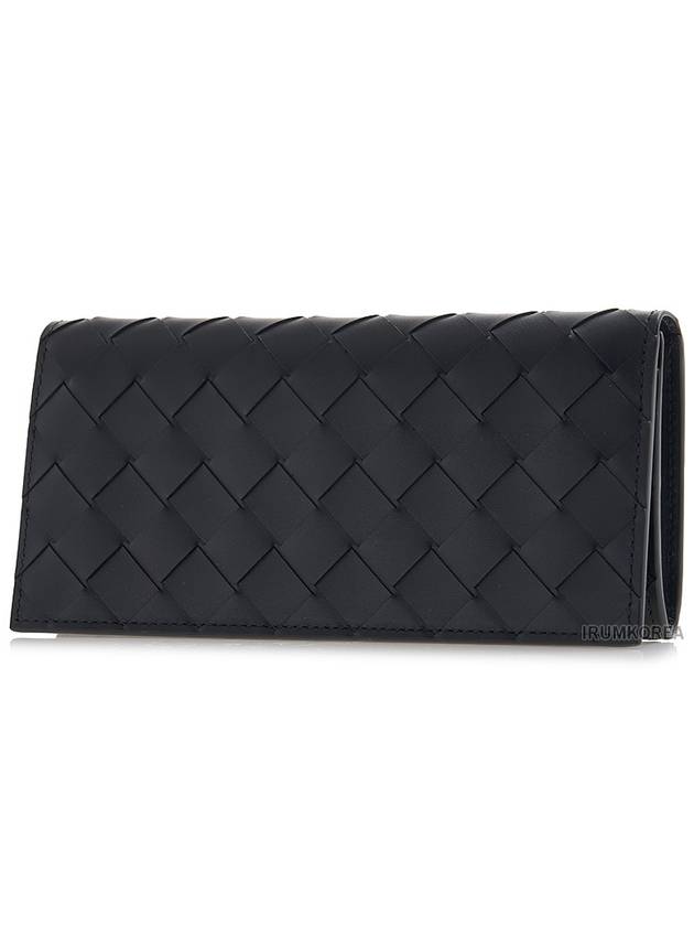 Men's Intrecciato Weaving Long Wallet Black - BOTTEGA VENETA - BALAAN 3