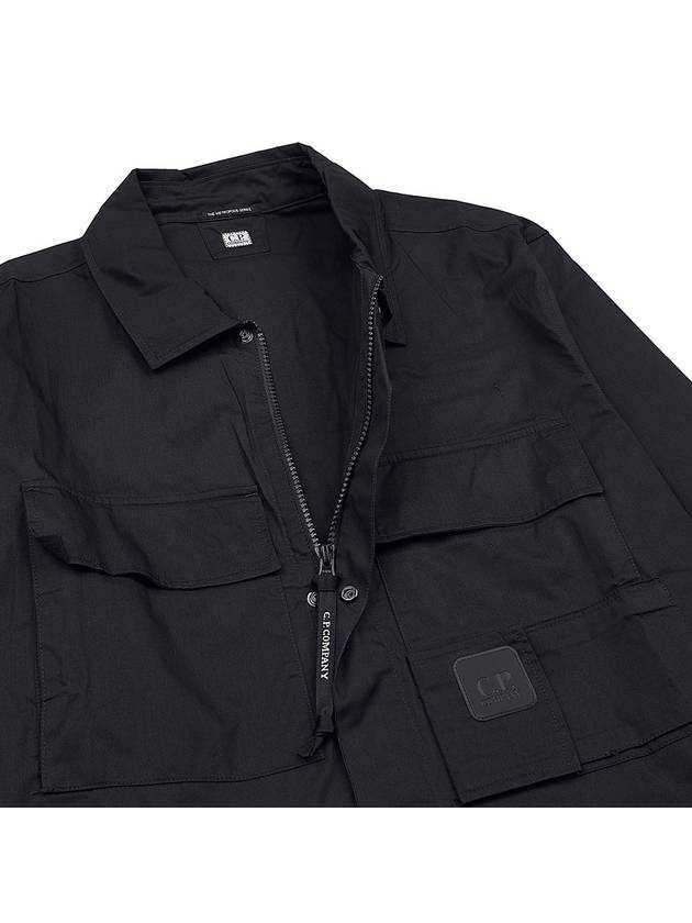 Metropolis Series Gabardine Pocket Long Sleeve Shirt Black - CP COMPANY - BALAAN 8