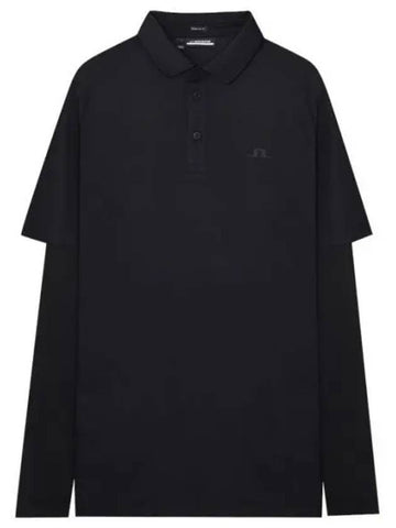 Liam Regular Fit Long Sleeve Polo Shirt Black - J.LINDEBERG - BALAAN 1