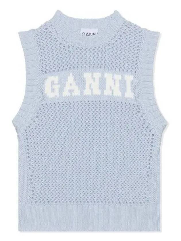 Cotton Rope Vest Poder Blue - GANNI - BALAAN 2