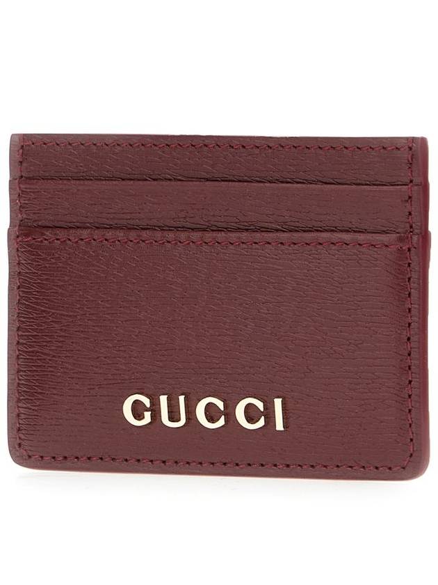 Script Logo Leather Card Wallet Red - GUCCI - BALAAN 2