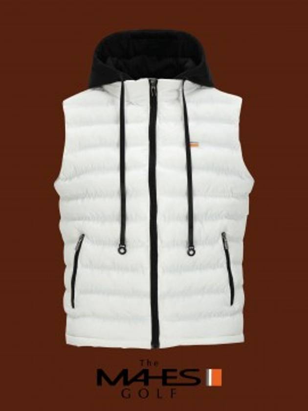 Logo Down Padding White Orange Label Homme Heated Lining Hooded Padding Vest GV10145 - MAHES - BALAAN 1