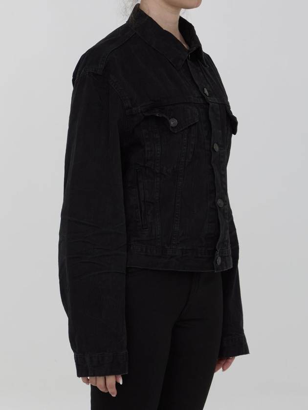 Back Logo Denim Jacket Black - BALENCIAGA - BALAAN 3