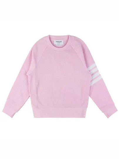 Women's Diagonal Wappen Crew Neck Sweatshirt Pink - THOM BROWNE - BALAAN 2