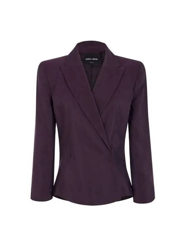 Women s Silk Blend Double Snap Jacket Dark Purple 270937 - GIORGIO ARMANI - BALAAN 1