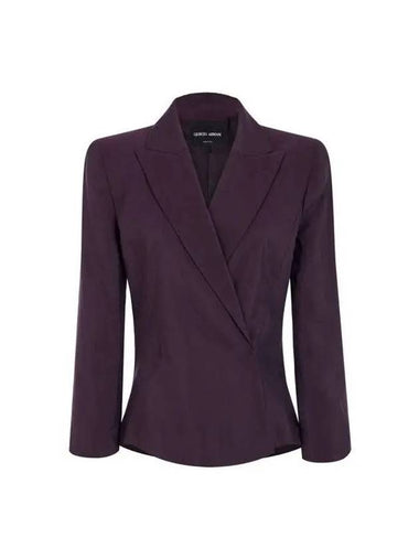 Women s Silk Blend Double Snap Jacket Dark Purple - GIORGIO ARMANI - BALAAN 1