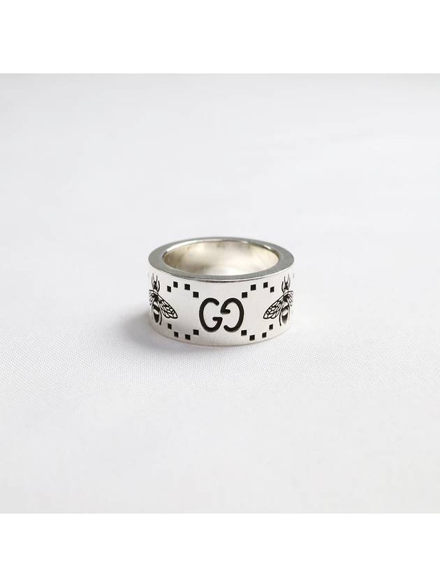 GG Bee Engraved Wide Ring YBC728304001 Silver - GUCCI - BALAAN 3