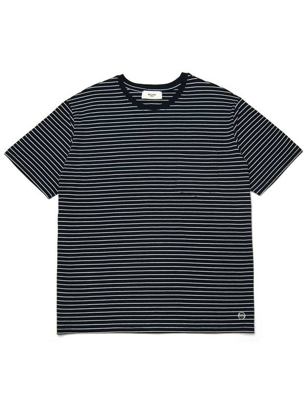 STRIPED POCKET LOOSE T SHIRT NAVY - ROLLING STUDIOS - BALAAN 1