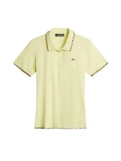 Marita Baby Look Stitched Rib Short Sleeve T-Shirt Pale Lime Yellow - J.LINDEBERG - BALAAN 2