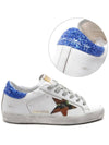 Superstar Glitter Blue Tab Low Top Sneakers White - GOLDEN GOOSE - BALAAN 2