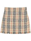 Women's Vintage Check Boucle Mini A-Line Skirt Archive Beige - BURBERRY - BALAAN 1