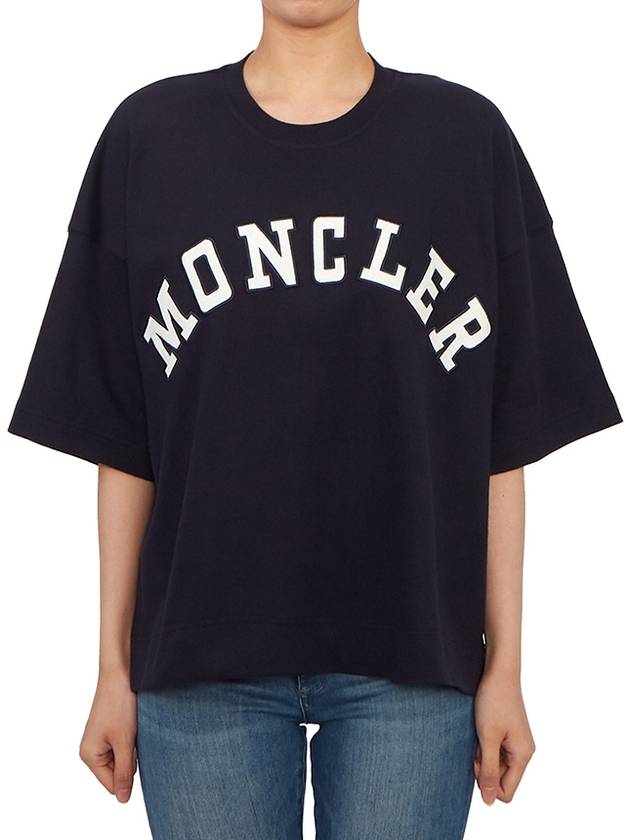 Logo Short Sleeve T-Shirt Night Blue - MONCLER - BALAAN 2