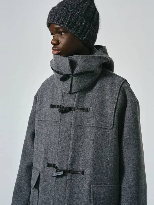 Neuer Overfit Hooded Duffel Coat Double Coat Gray - NOIRER - BALAAN 2
