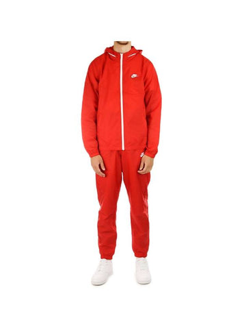 Club Lined Woven Tracksuit Red - NIKE - BALAAN 1