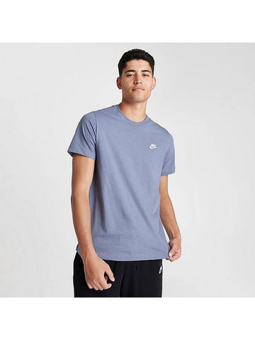 Sportswear Club Short Sleeve T-Shirt Blue - NIKE - BALAAN 1