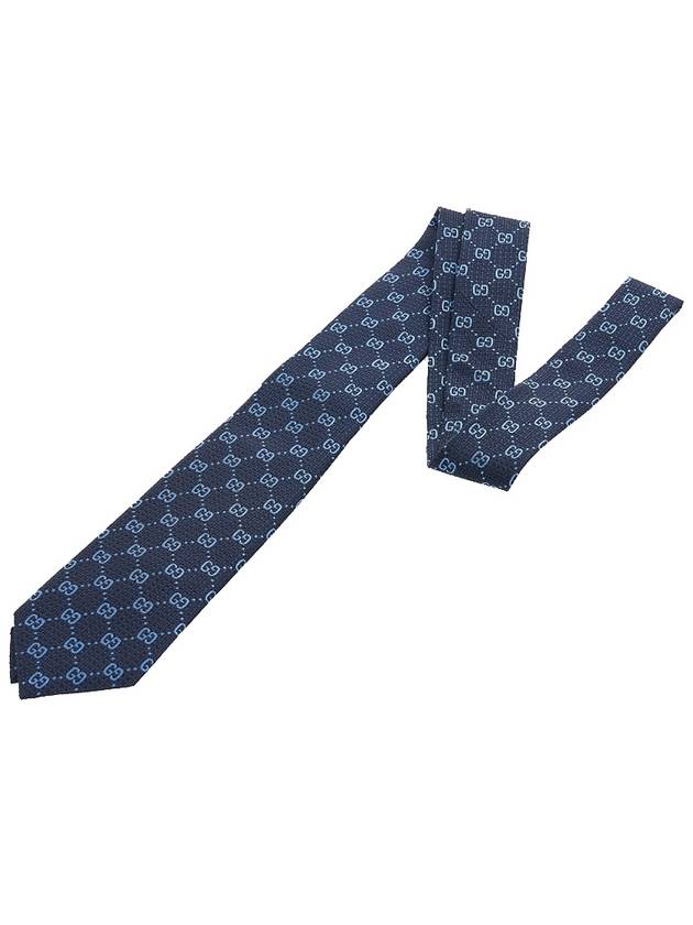 GG Silk Jacquard Tie Blue - GUCCI - BALAAN 5