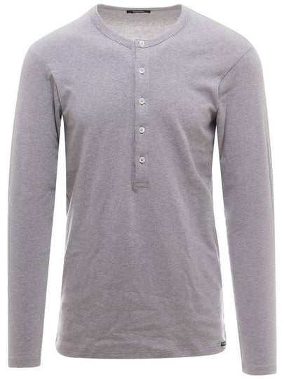 Henry Neck Long Sleeve T-Shirt Grey - TOM FORD - BALAAN 2