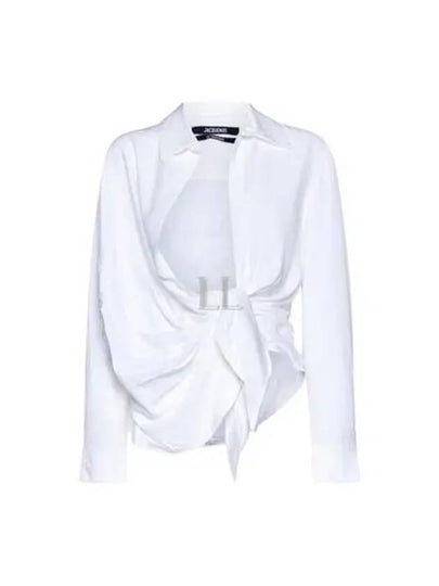 Le Chemise Bahia Tied Sash Shirt White - JACQUEMUS - BALAAN 2