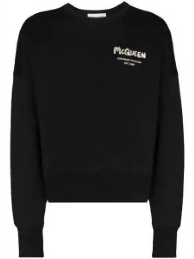 Graffiti Logo Print Sweatshirt Black - ALEXANDER MCQUEEN - BALAAN 2