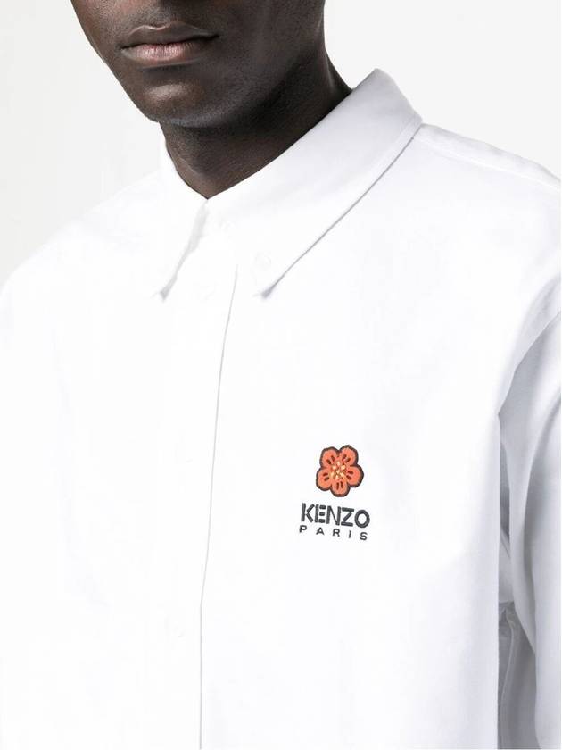 Boke Flower Crest Long Sleeve Shirt White - KENZO - BALAAN 6