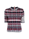 4 Bar Crew Neck Merino Mohair Knit Top Red - THOM BROWNE - BALAAN 1