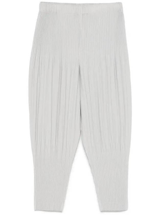 Tapered Shape Pleated Cropped Track Pants Light Grey - ISSEY MIYAKE - BALAAN 2