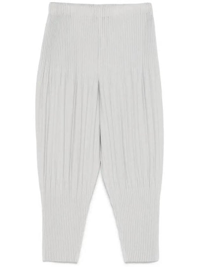 Tapered Shape Pleated Cropped Track Pants Light Grey - ISSEY MIYAKE - BALAAN 2