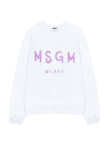 Milano Brushed Logo Sweatshirt White - MSGM - BALAAN 1