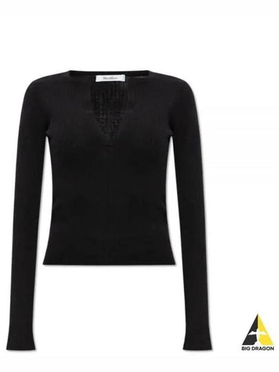 Urlo V-Neck Knit Top Black - MAX MARA - BALAAN 2