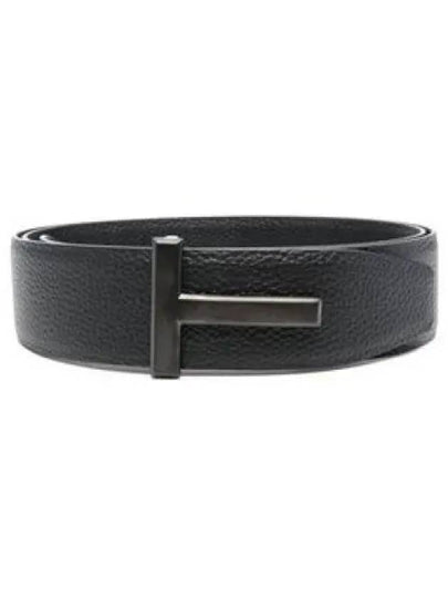 Men's Logo Reversible Leather Belt Black - TOM FORD - BALAAN 2