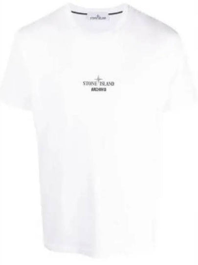 Archivio Project Lino Watro Cotton Jersey Short Sleeve T-Shirt White - STONE ISLAND - BALAAN 2