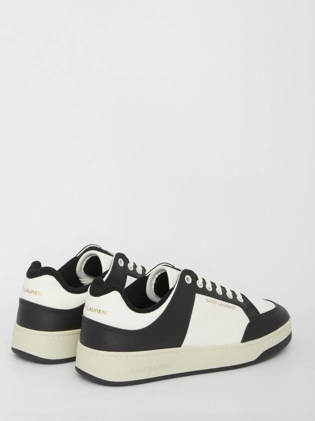 SL 61 Low Top Sneakers Black White - SAINT LAURENT - BALAAN 4