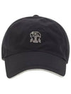 Embroidered Logo Curved Peak Ball Cap Navy - BRUNELLO CUCINELLI - BALAAN 2