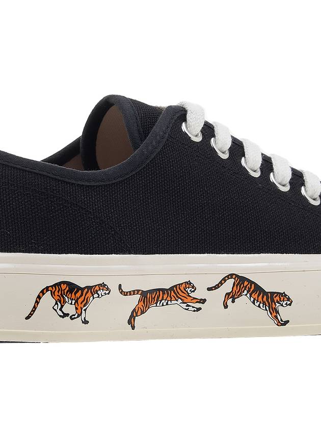 Tiger Logo Sole Cotton Low-Top Sneakers Black - KENZO - BALAAN 11