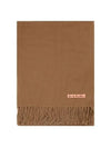 Logo Wool Fringe Scarf  Brown - ACNE STUDIOS - BALAAN 2