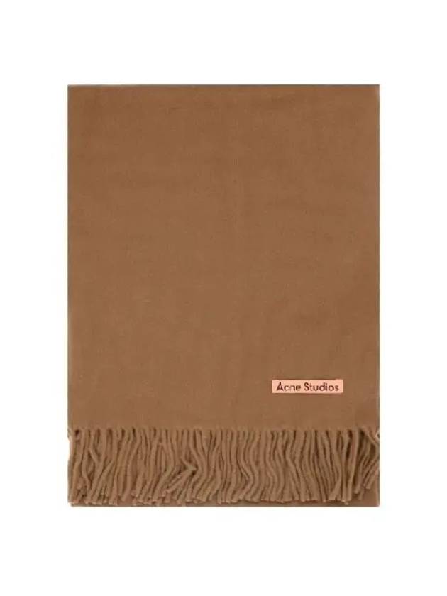 Logo Wool Fringe Scarf  Brown - ACNE STUDIOS - BALAAN 2