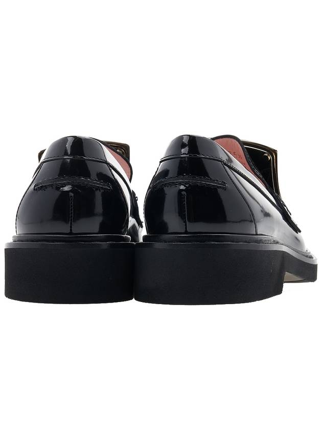 Viv' Rangers Metal Buckle Leather Loafers Black - ROGER VIVIER - BALAAN.