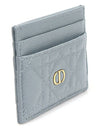 S5130UWHC Cloud Blue Supple Cannage Calfskin Dior Caro Card Wallet - DIOR - BALAAN 3