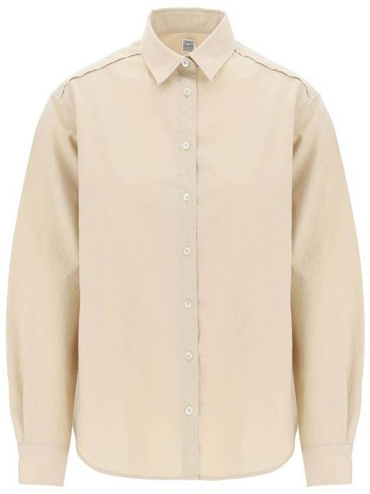 Signature Cotton Shirt Beige - TOTEME - BALAAN 1