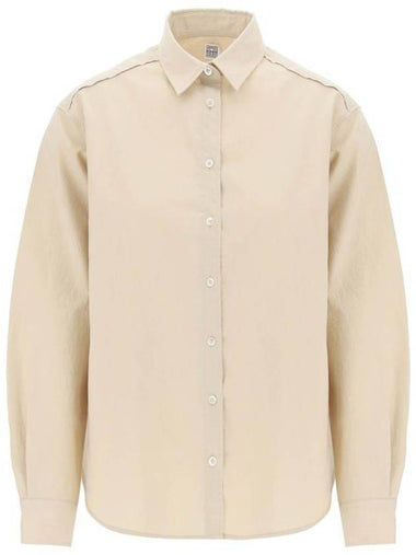 Signature Cotton Shirt Beige - TOTEME - BALAAN 1