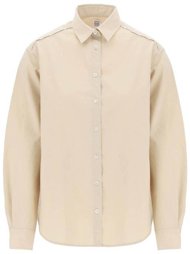 Signature Cotton Shirt Beige - TOTEME - BALAAN 1