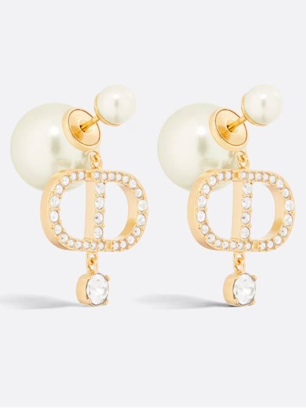 tribal CD logo crystal pearl earrings - DIOR - BALAAN 1