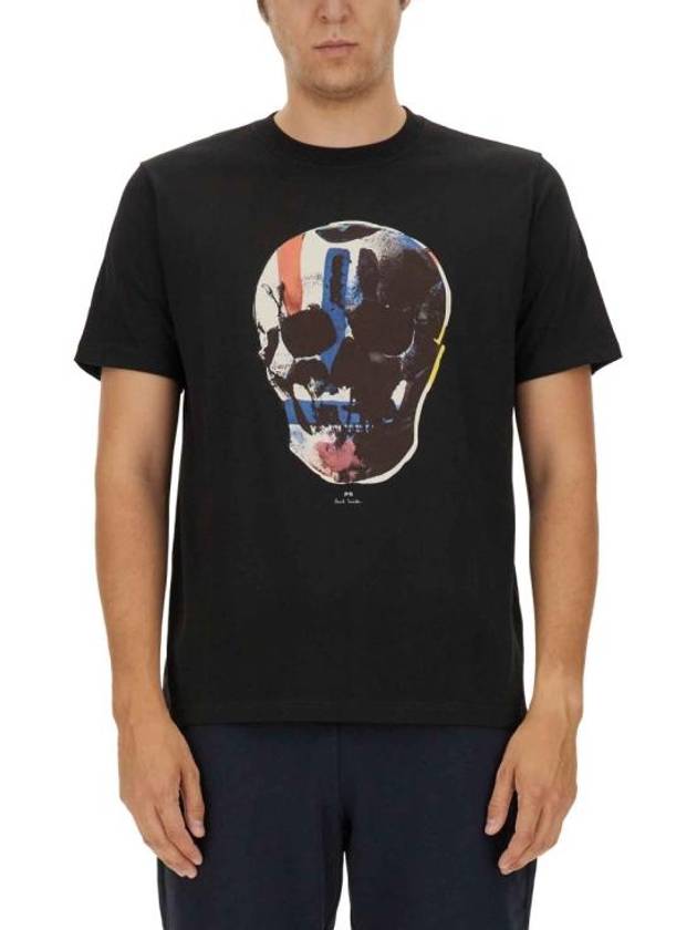 Skull Printing Short Sleeve T-Shirt Black - PAUL SMITH - BALAAN 1