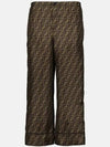 Twill Wide Pants Brown - FENDI - BALAAN 2