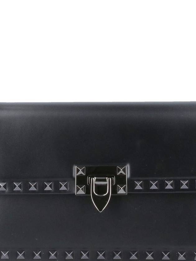 Rockstud Leather Shoulder Bag Black - VALENTINO - BALAAN 5