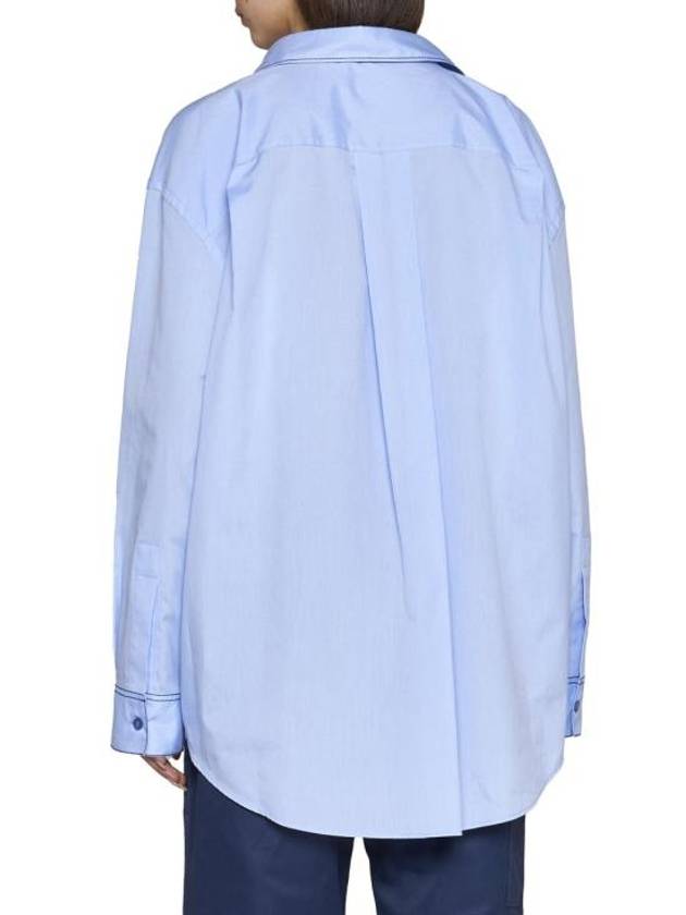 Embroidered Cotton Shirt Irish Blue - MARNI - BALAAN 4