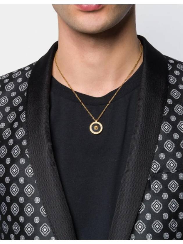 Enamel Medusa Necklace Black Gold - VERSACE - BALAAN 8