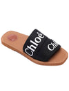 Woody Logo Flat Mule Slippers Black - CHLOE - BALAAN 4